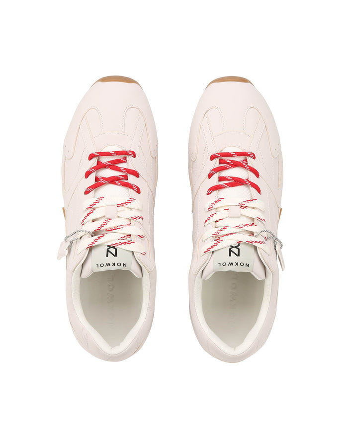 Atlas-M White Leather Sneakers - top view