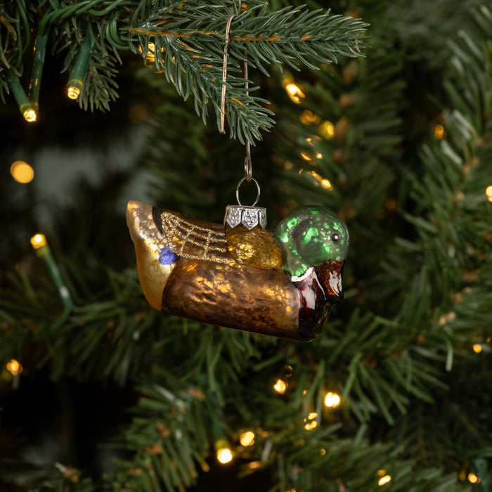 GLITTERED DUCK ORNAMENT