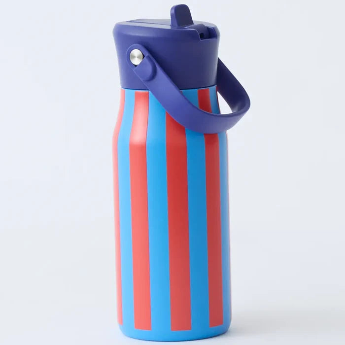 Kindred Bravely - Cool Kid Water Bottle in Blue and Rust Stripe
