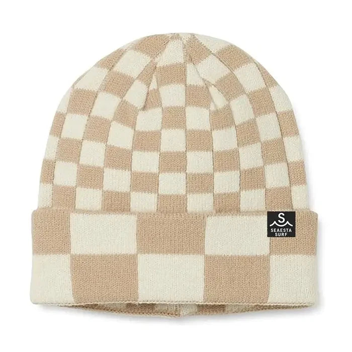 Seaesta Surf- Checked Beanie in Cream- Youth