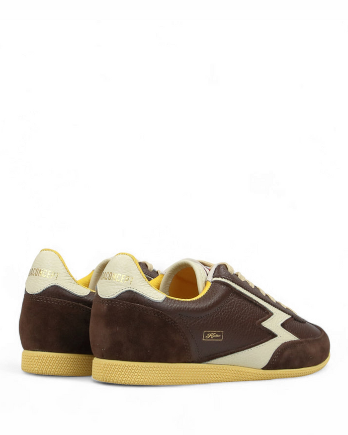 W Kobe Dark Brown Leather Off White Details KO003
