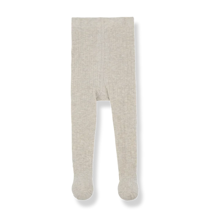 +1 in the Family – Siracusa Ribbed Plain Tights in Rice