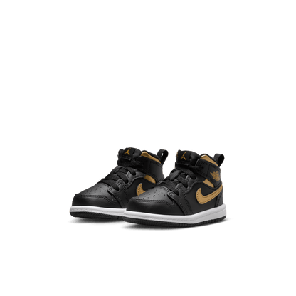 Baby/Toddler Jordan 1 Mid "Black Metallic Gold"