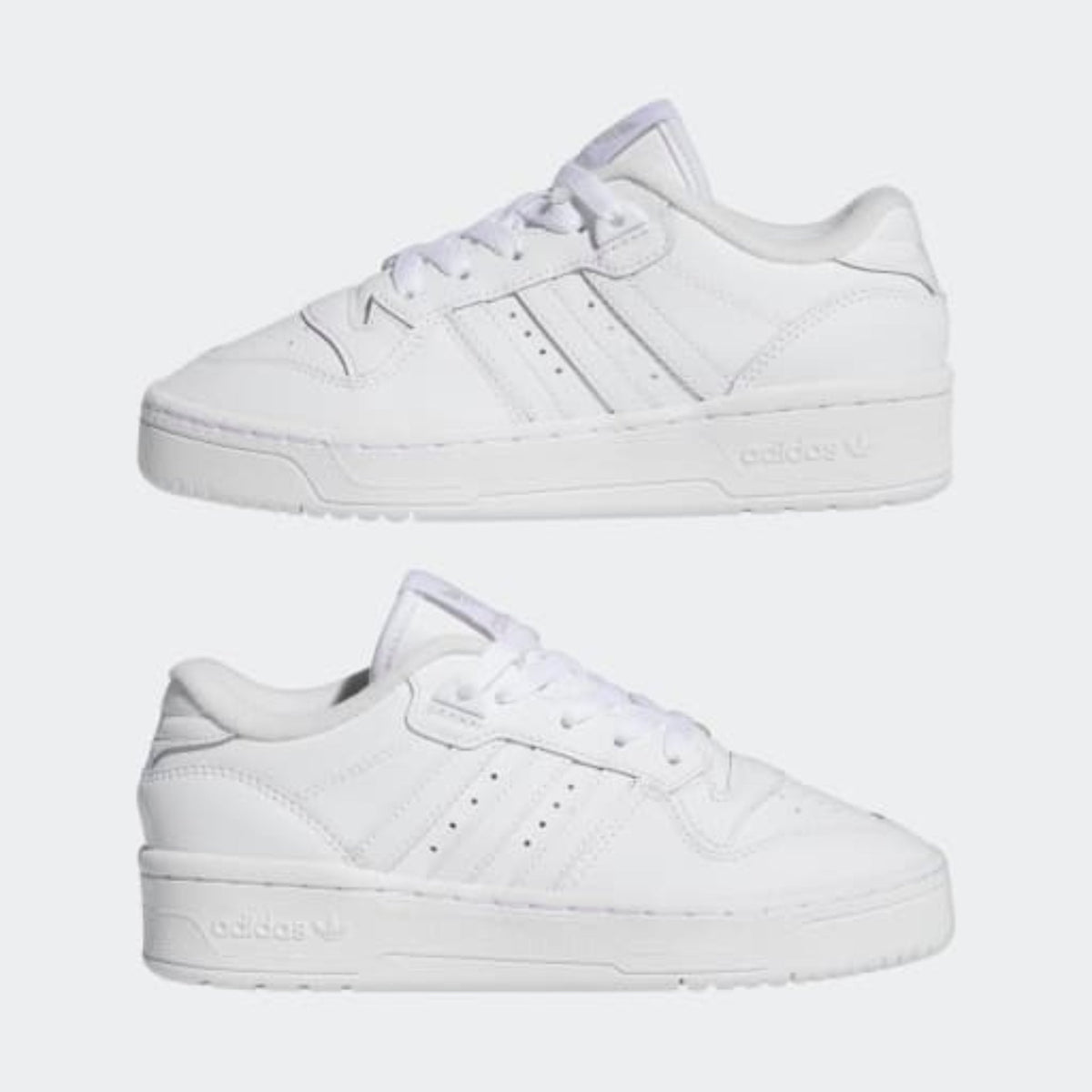 Big Kids' Adidas Rivalry Low "Cloud White Grey"