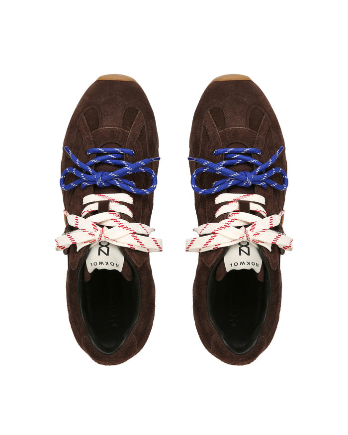 Atlas-M Brown Suede Sneakers - top style view