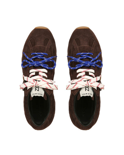 Atlas-M Brown Suede Sneakers - top style view