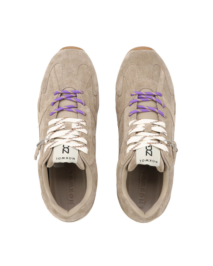 Atlas-M Taupe Suede Sneakers - top view