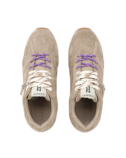 Atlas-M Taupe Suede Sneakers - top view