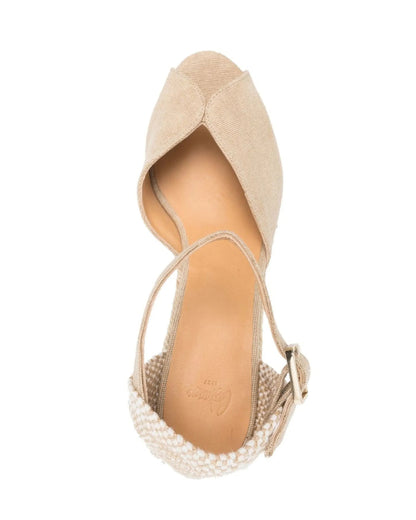 Bianca 8ED Sand Peeptoe Wedge Espadrille