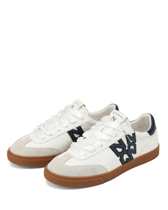 Cosmic White/Navy Leather