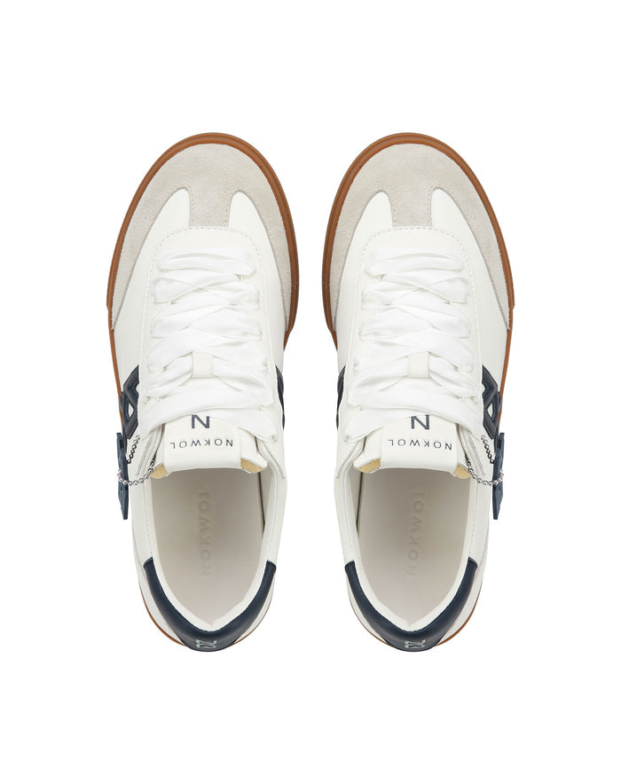 Cosmic White/Navy Leather