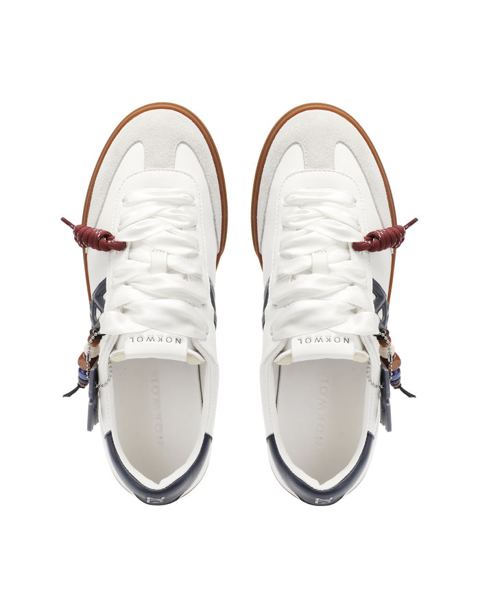 Cosmic White/Navy Leather