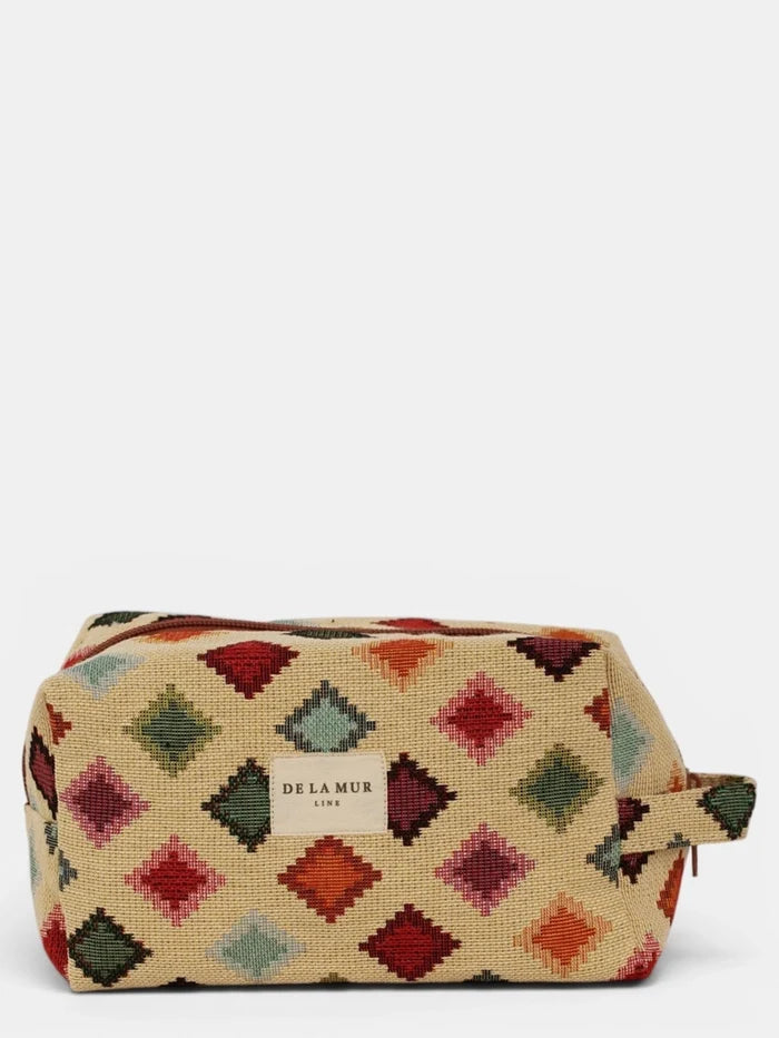 De La Mur Lines - Squared Makeup Bag in Zac Geometric Jacquard