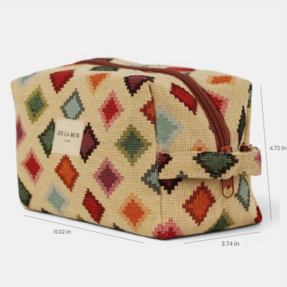 De La Mur Lines - Squared Makeup Bag in Zac Geometric Jacquard
