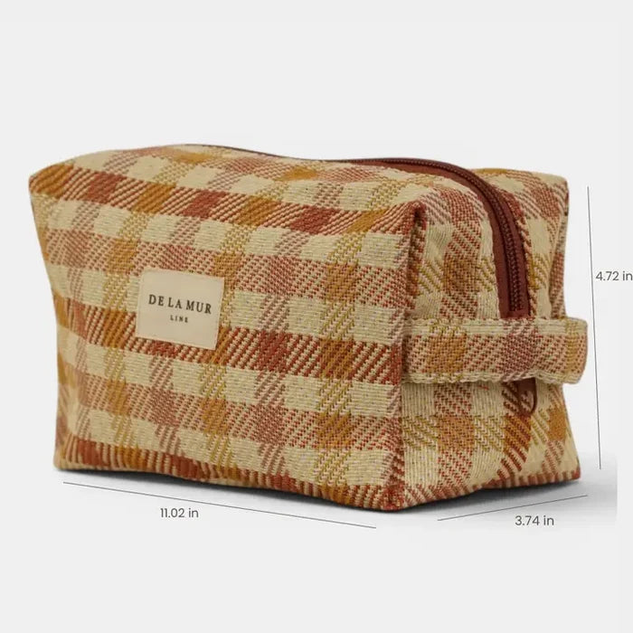 De La Mur Lines - Squared Makeup Bag in Zia Gingham