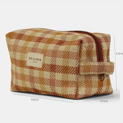 De La Mur Lines - Squared Makeup Bag in Zia Gingham