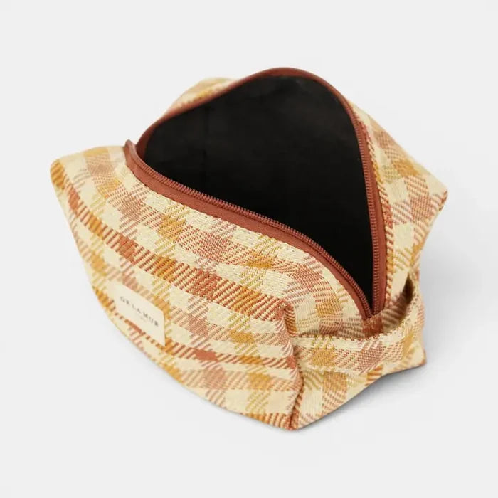 De La Mur Lines - Squared Makeup Bag in Zia Gingham