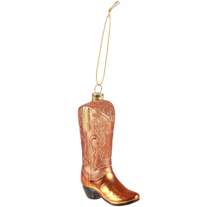 GLASS COWBOY BOOT ORNAMENT