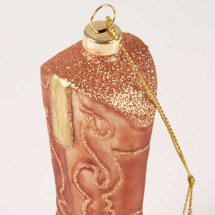 GLASS COWBOY BOOT ORNAMENT