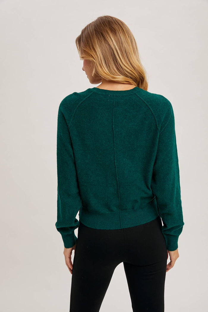 HALF-BUTTON HENLEY KNIT SWEATER