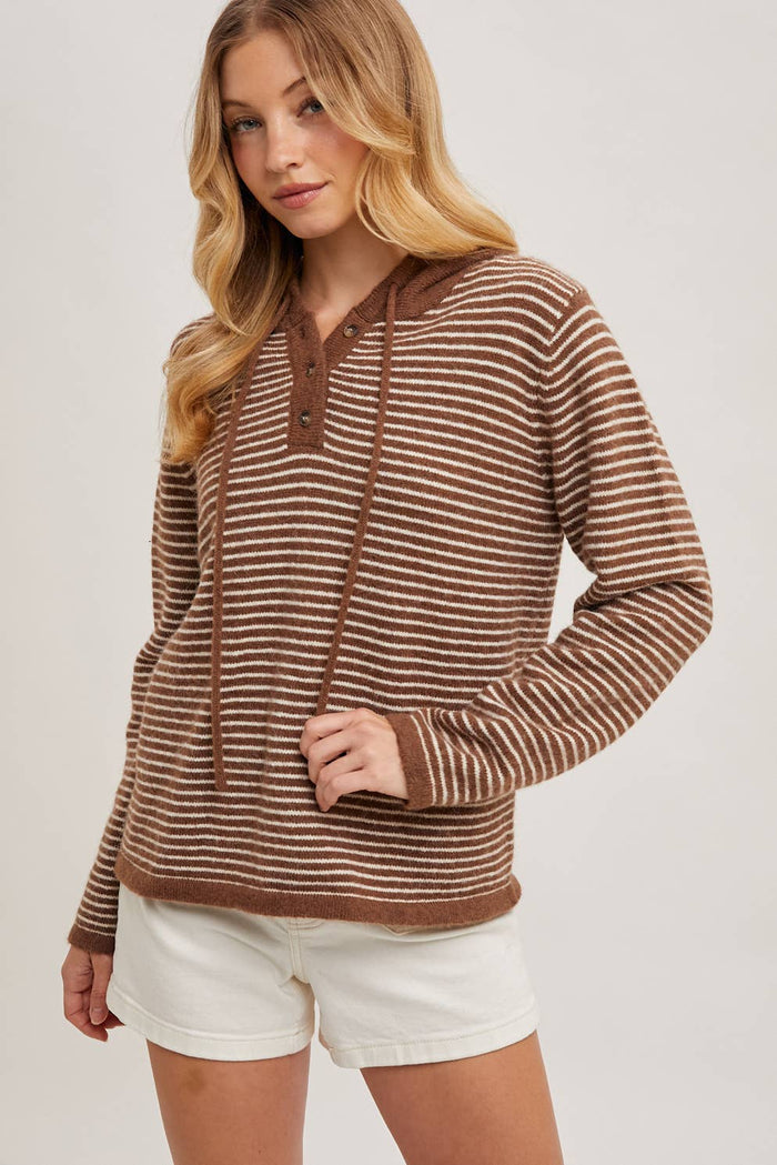 HENLEY SWEATER WITH HOODIE