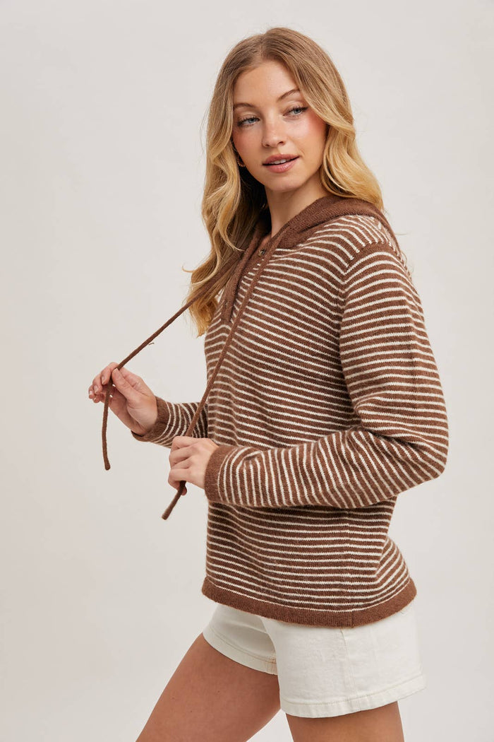 HENLEY SWEATER WITH HOODIE