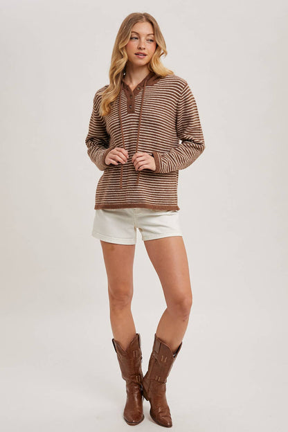 HENLEY SWEATER WITH HOODIE