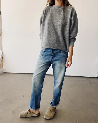 Hey Gang – The Boxy Crop Sweatshirt in P.E Grey