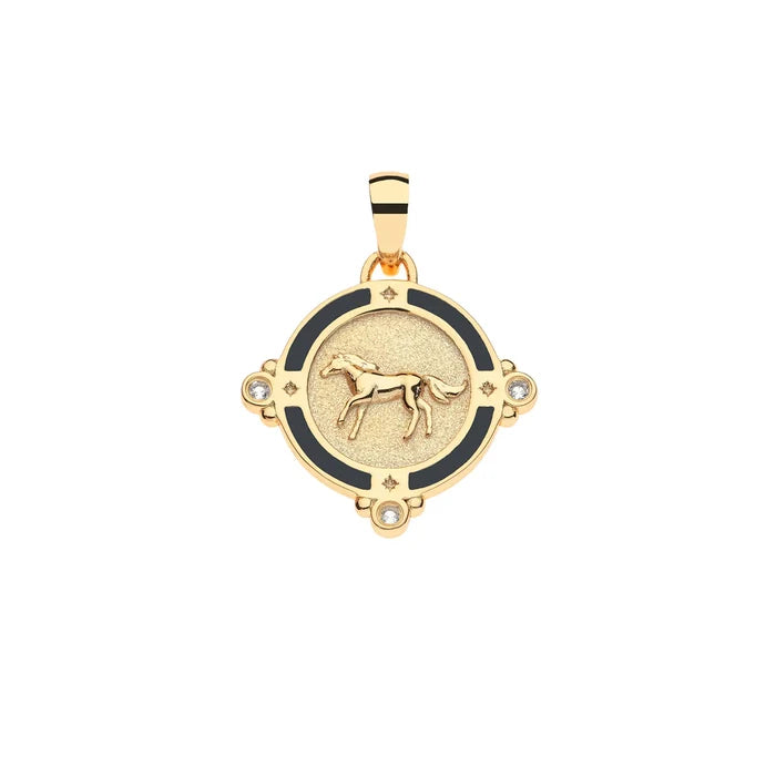 Jane Winchester - 'Courage' Horse Petite Embellished Pendant Necklace