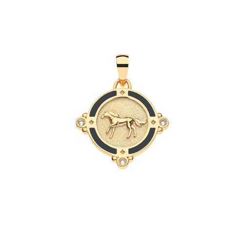 Jane Winchester - 'Courage' Horse Petite Embellished Pendant Necklace