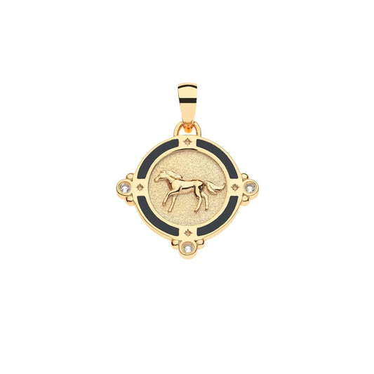 Jane Winchester - 'Courage' Horse Petite Embellished Pendant Necklace