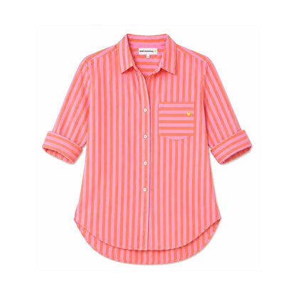 Kerri Rosenthal – Mia Stripe Shirt in Palm Pink and Cali Rose