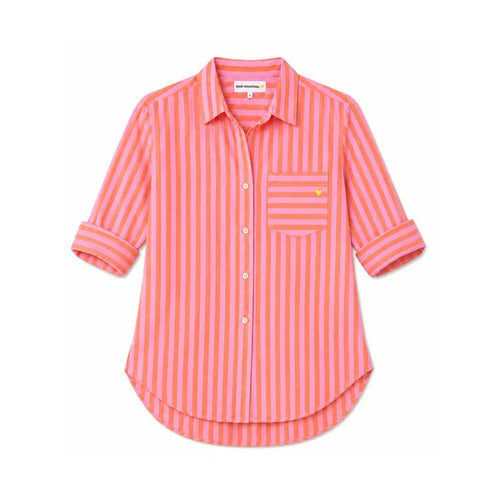 Kerri Rosenthal – Mia Stripe Shirt in Palm Pink and Cali Rose