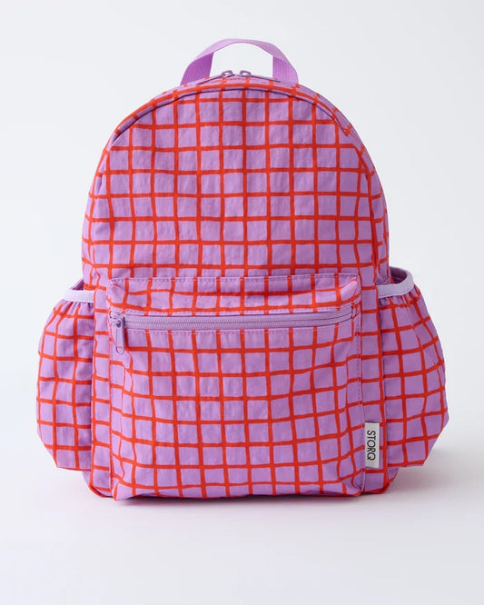 Kindred Bravely -  Cool Kid Backpack in Magenta Grid