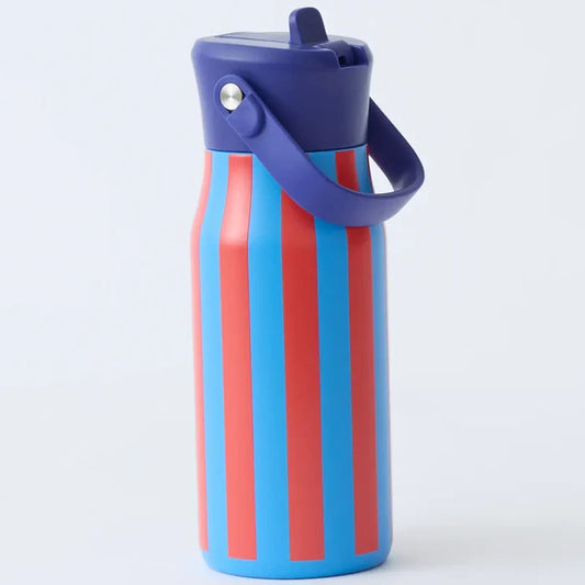 Kindred Bravely -  Cool Kid Water Bottle in Blue and Rust Stripe
