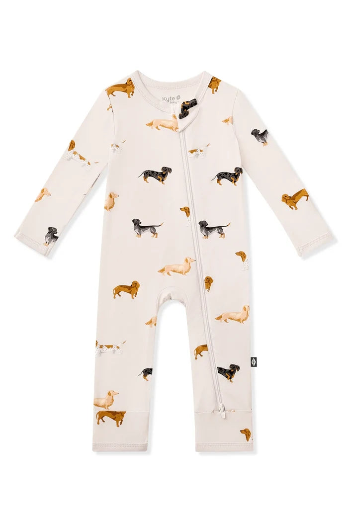 Kyte BABY - Zippered Romper in Dachshund