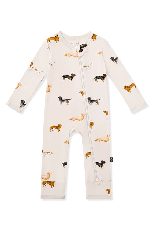 Kyte BABY - Zippered Romper in Dachshund