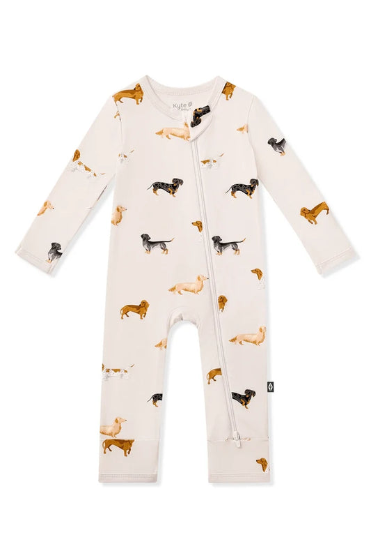 Kyte BABY - Zippered Romper in Dachshund