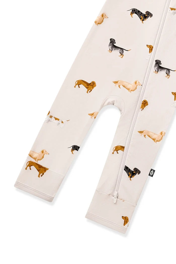Kyte BABY - Zippered Romper in Dachshund