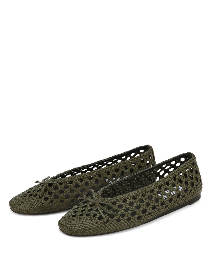Leni Weave Khaki Leather