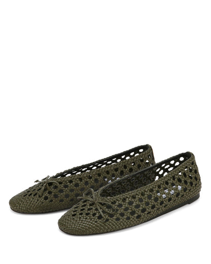 Leni Weave Khaki Leather