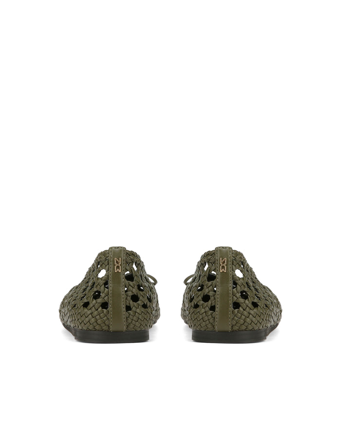 Leni Weave Khaki Leather