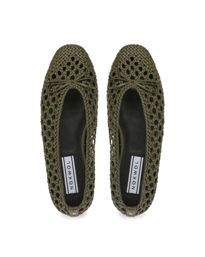 Leni Weave Khaki Leather