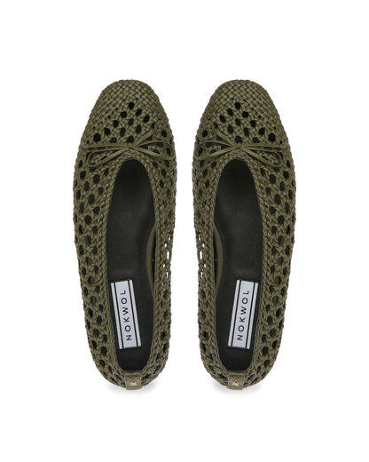 Leni Weave Khaki Leather