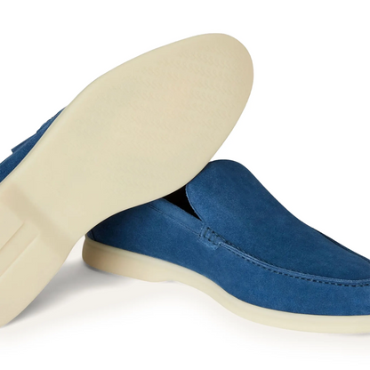 Loro Piana Summer Walk Suede Cobalt Ink Loafers