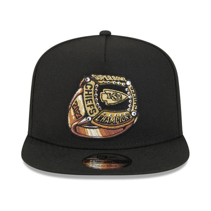 NEW ERA Kansas City Chiefs NFL Ring Black 9FIFTY A-Frame Snapback Adjustable Cap