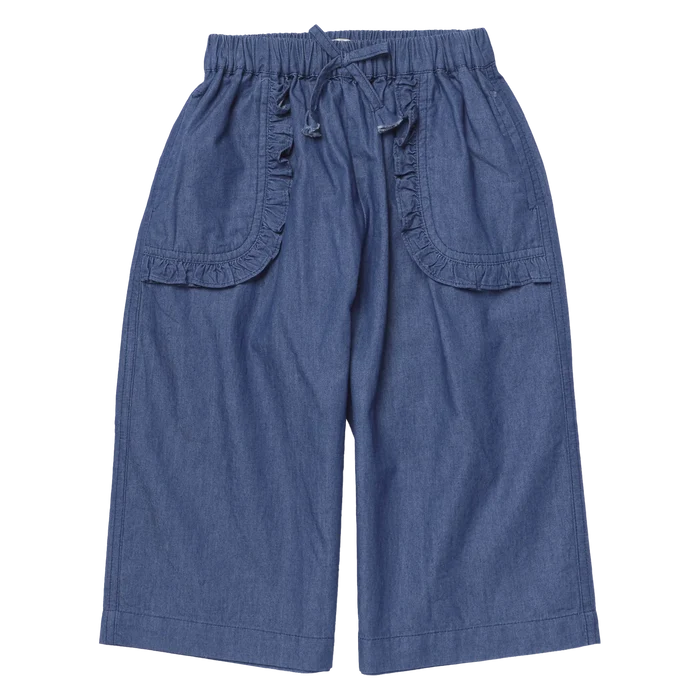 Pink Chicken – Girls Ruffle Chambray Pant