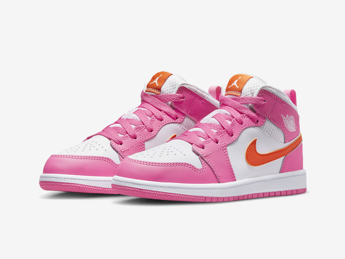 Air Jordan 1 Mid Pinksicle Safety Orange (GS)