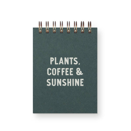 Plants, Coffee & Sunshine Mini Jotter Notebook