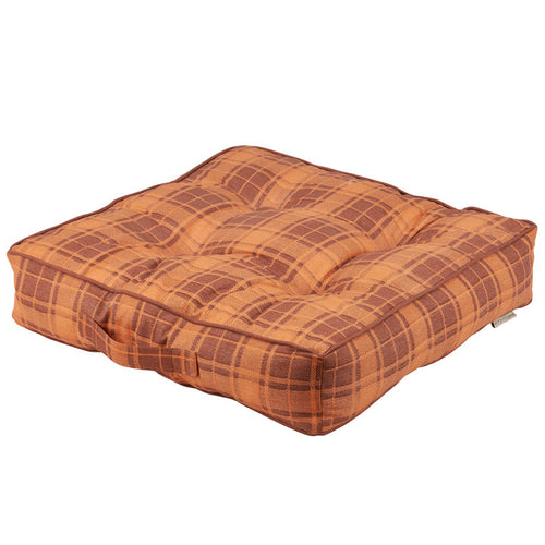 Primitives by Kathy - Orange Tartan Floor Pillow